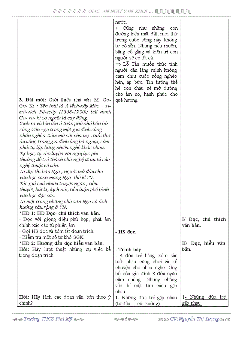 image for page Giáo án văn 9 tuần 17 18 19 3 cột