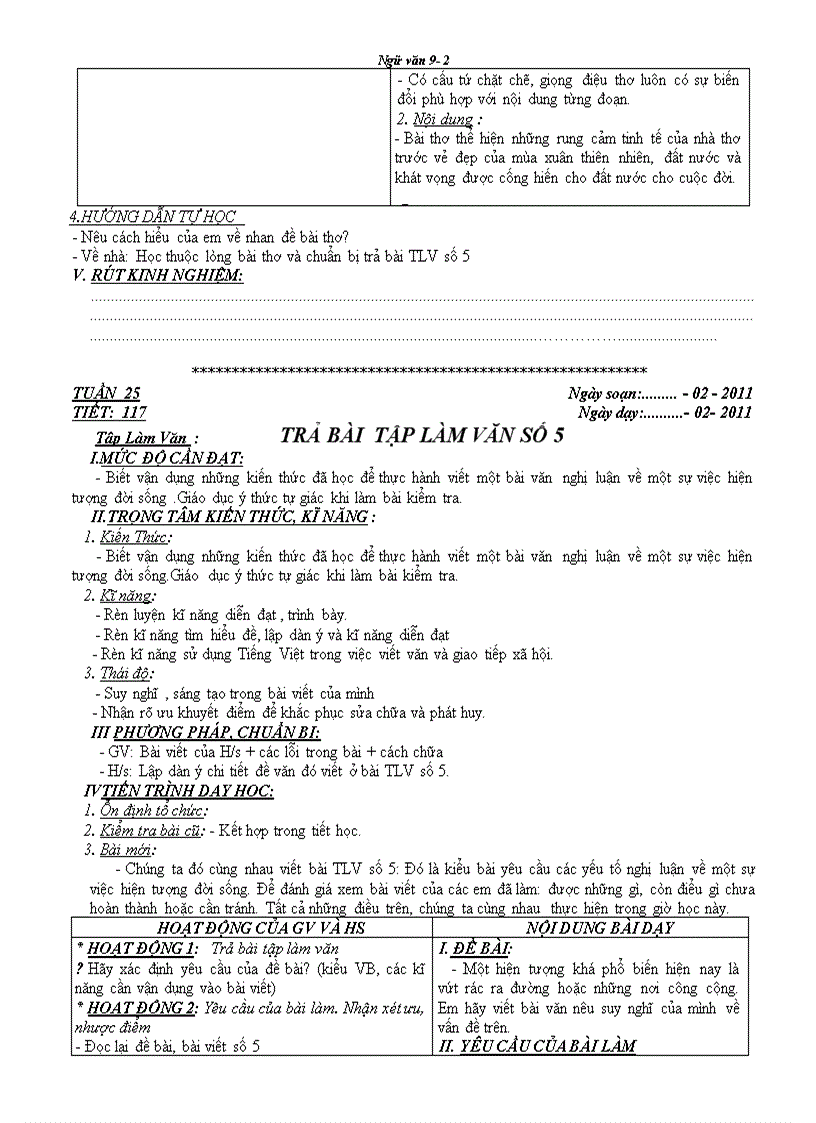 image for page Giáo án văn 9 tuần 25 chuan