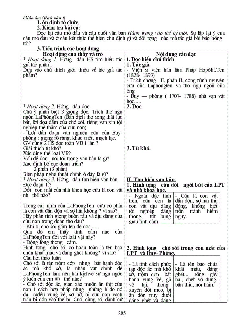 image for page Giáo án văn lớp 9 cn