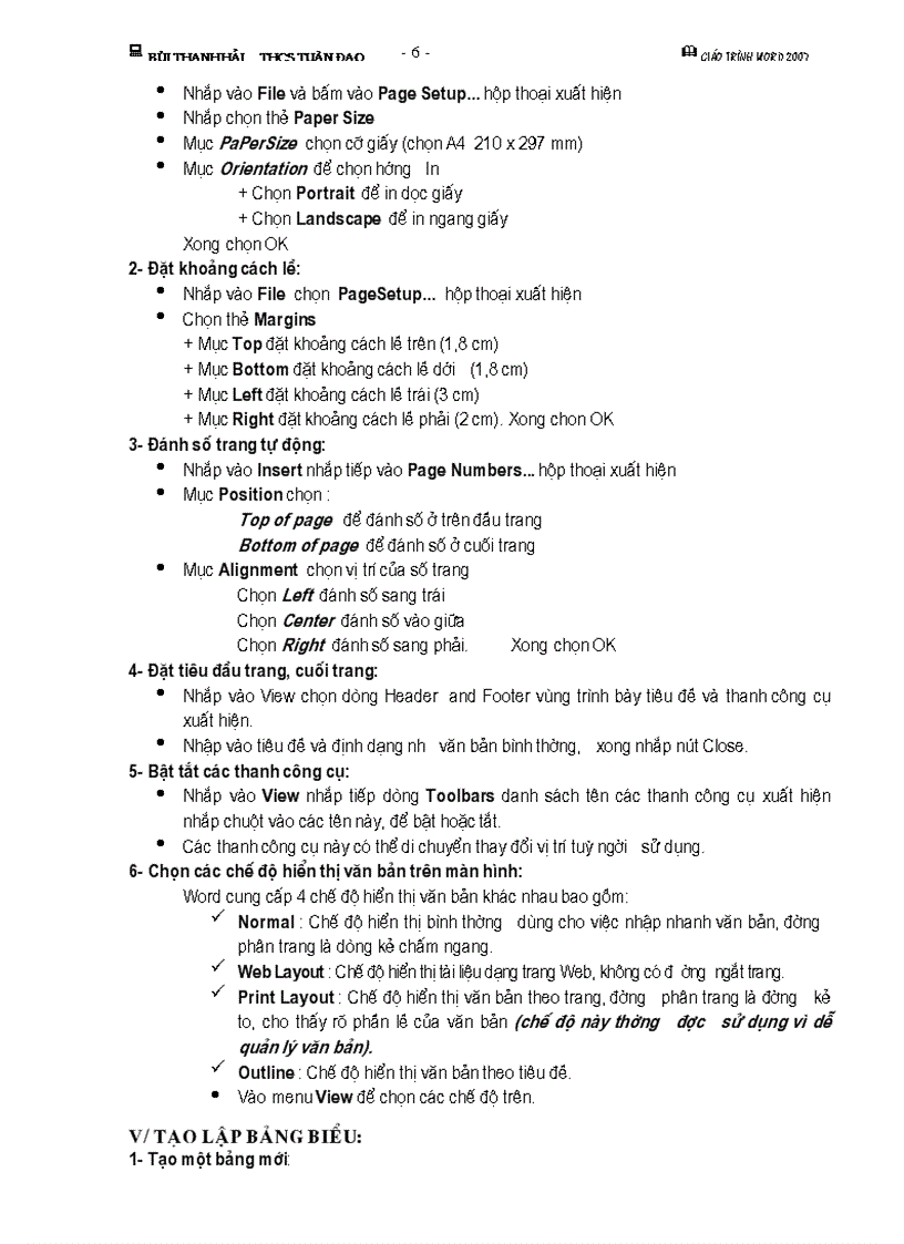 image for page Giáo trình Word