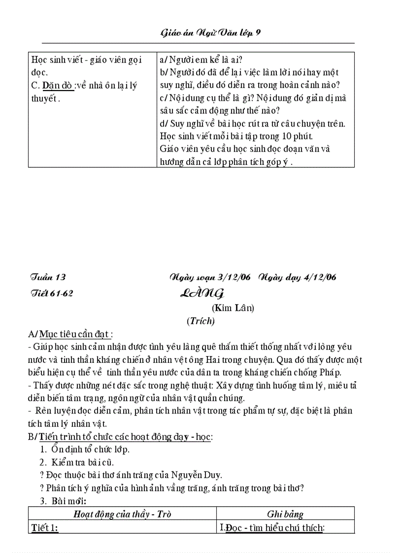 image for page Giáo án ngữ văn 9 Toàn tập 1