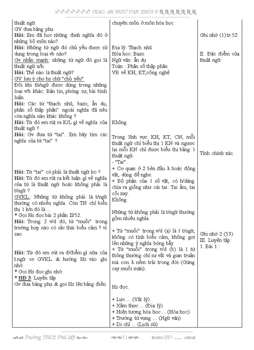 image for page Giáo án Văn 9 Tuần 6 1