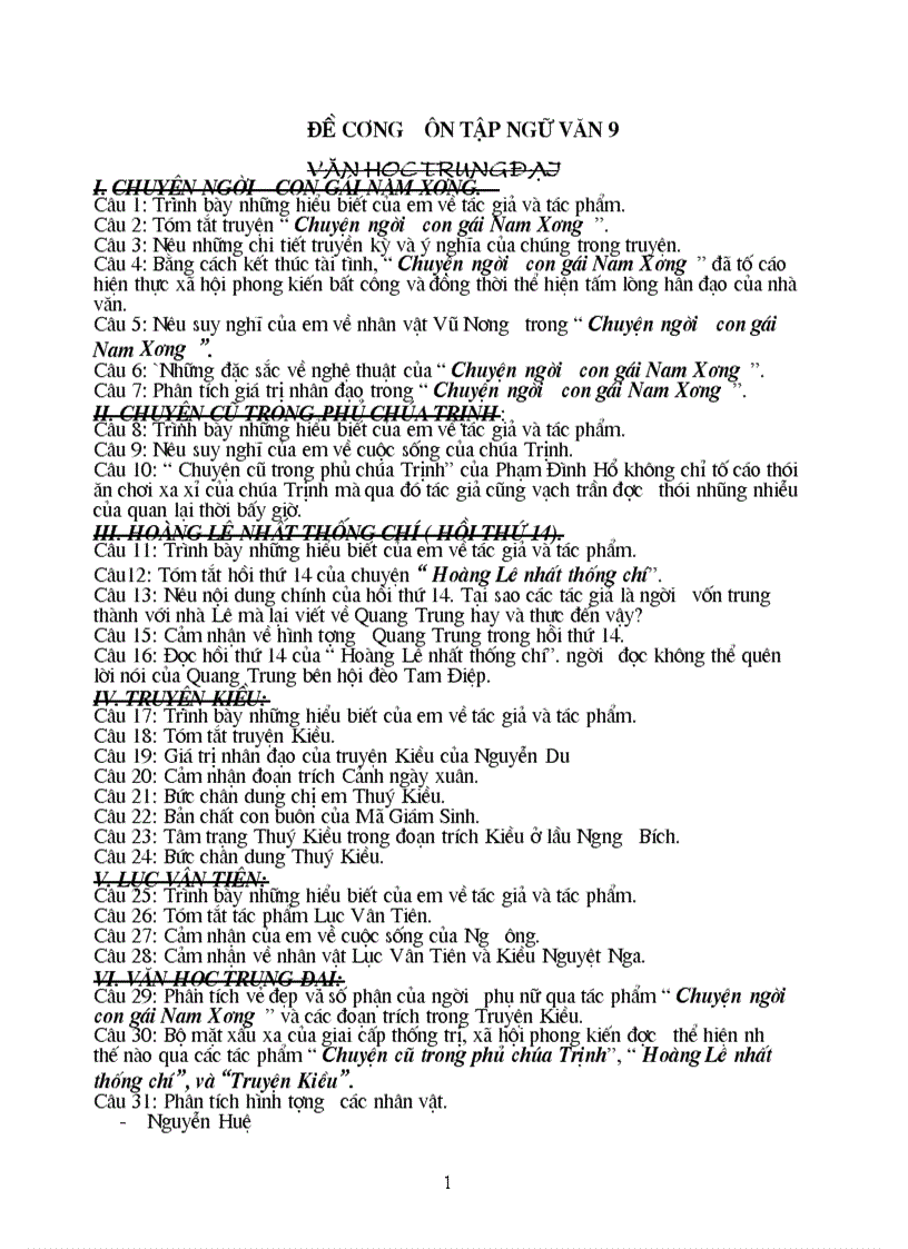 image for page Hệ thống các câu hỏi ôn thi vào 10