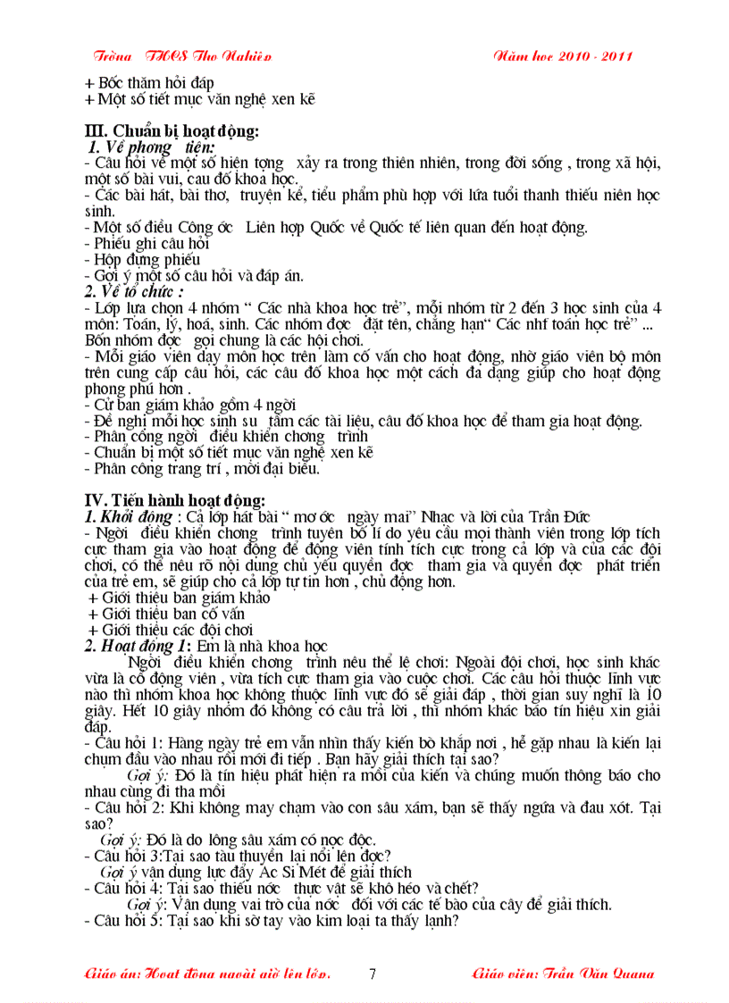 image for page Hoạt động NGLL 2011