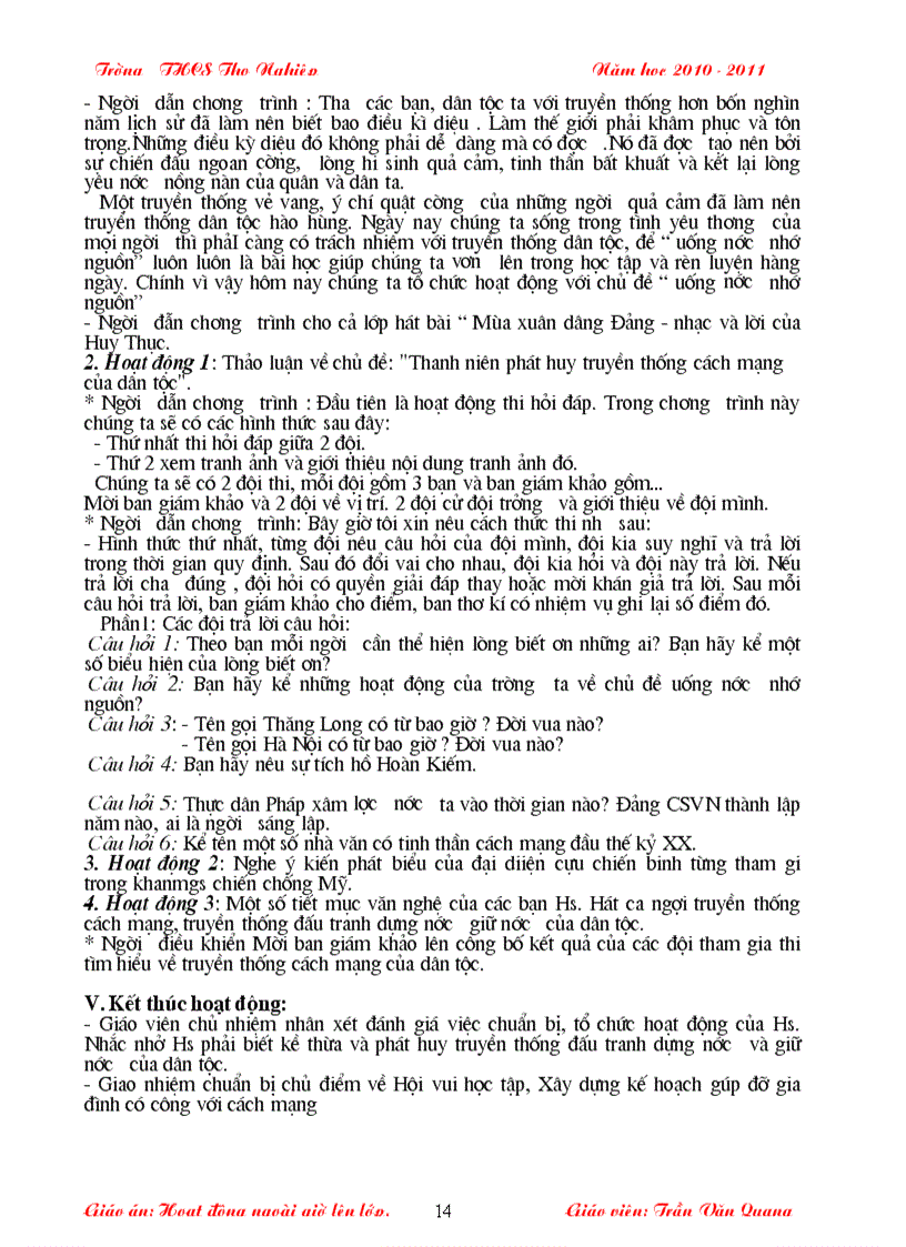 image for page Hoạt động NGLL 2011