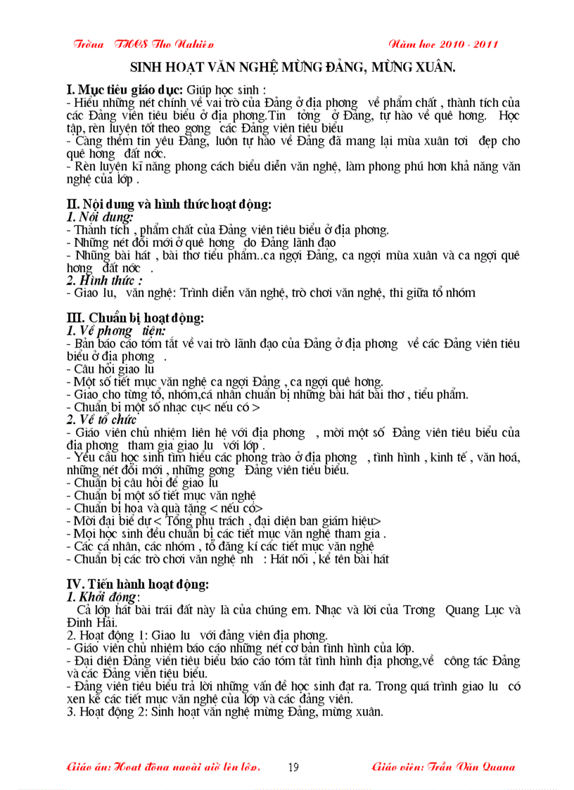 image for page Hoạt động NGLL 2011