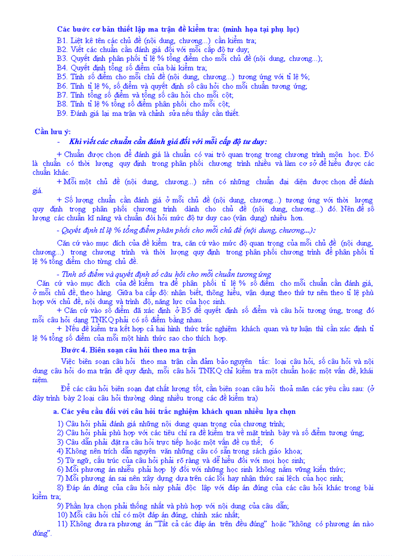 image for page Hướng dẫn biên soạn Đề kiểm tra