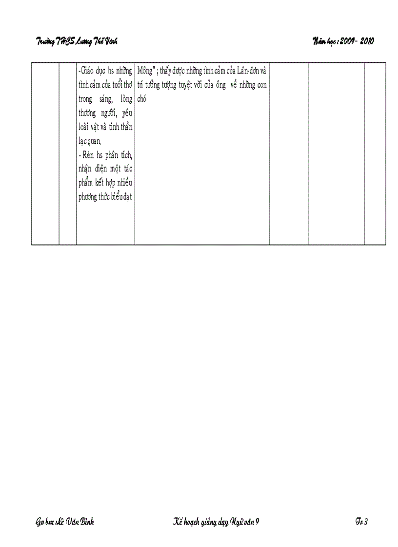 image for page Ke hoach bo mon ngữ văn 9