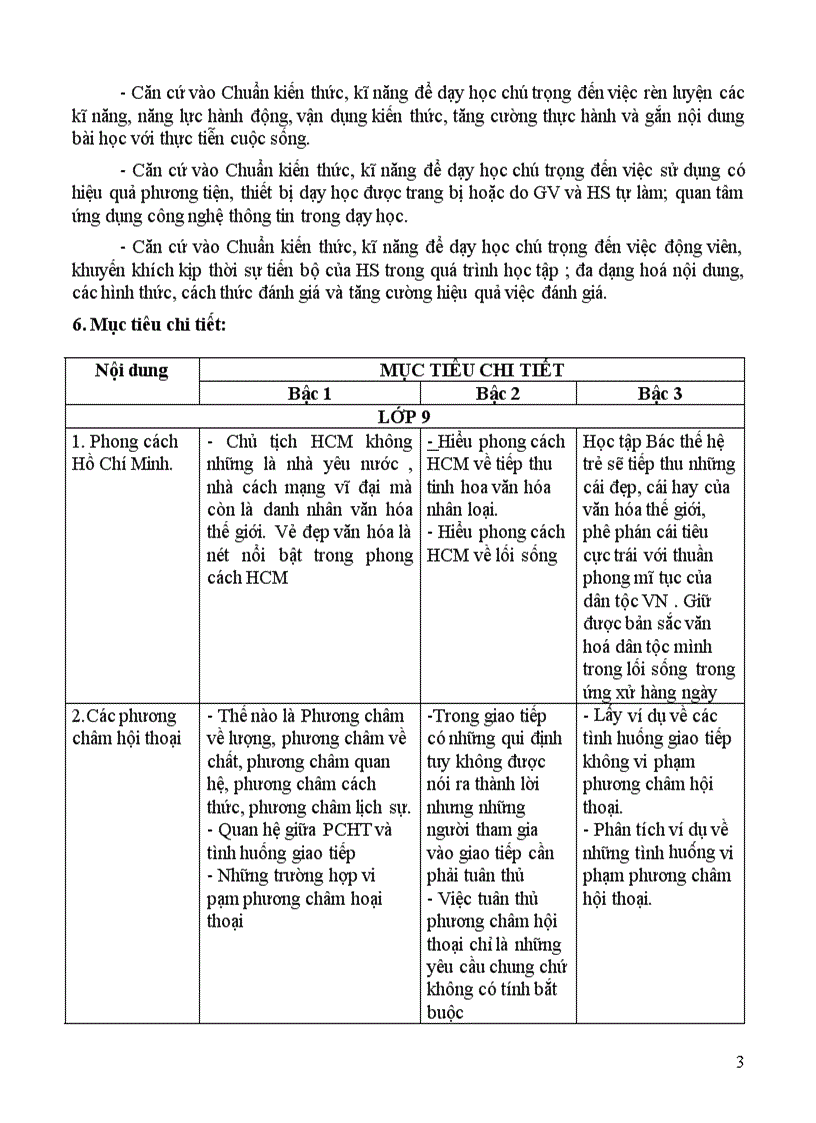 image for page Kế hoạch dạy học ngưc văn 9 theo chuẩn