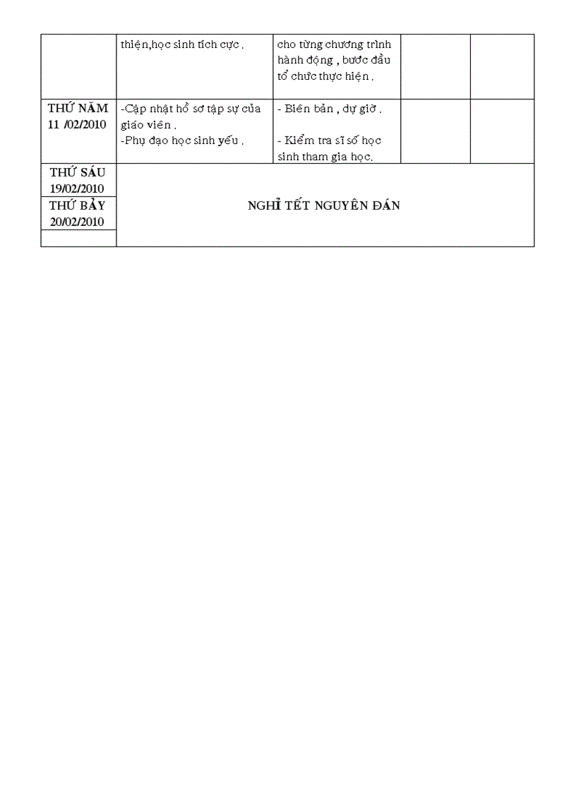 image for page Kế hoạch tuần của chuyên môn