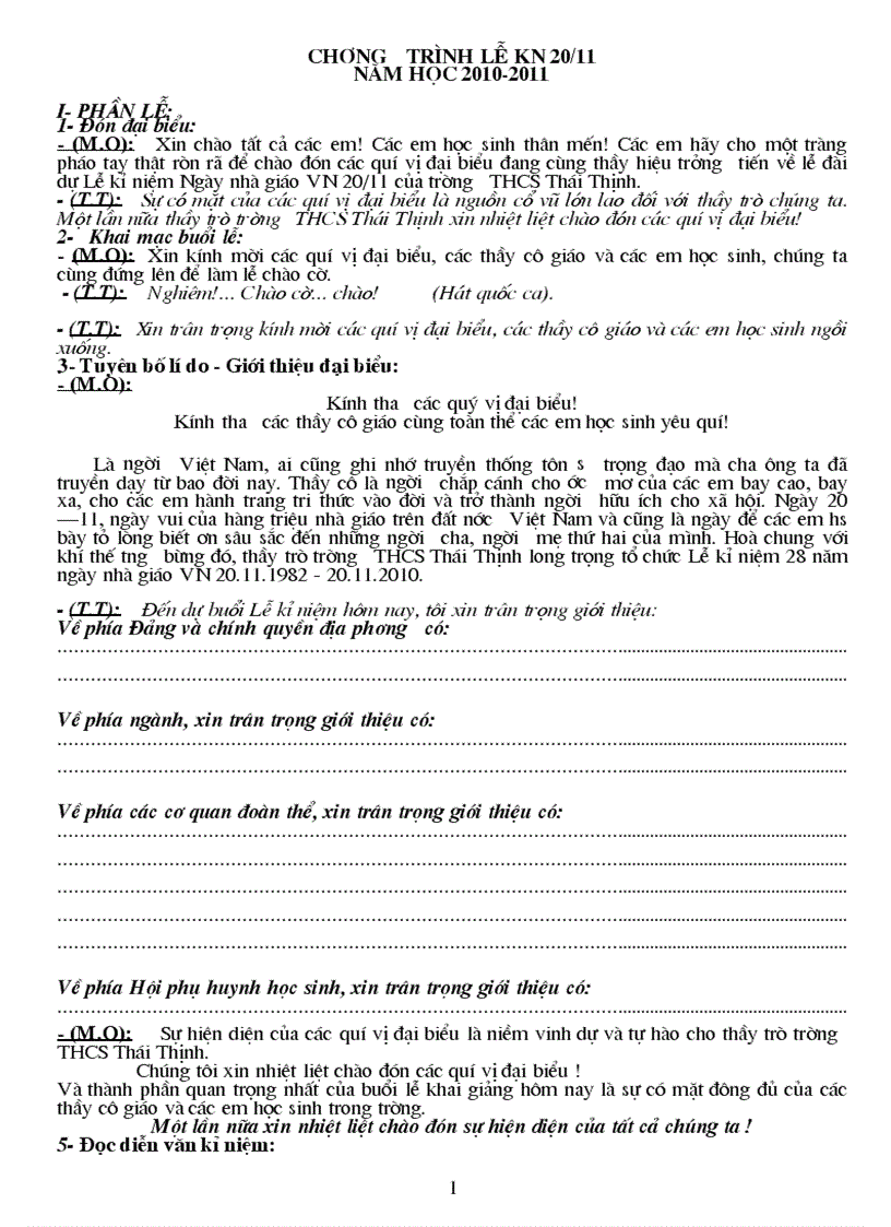 image for page Kịch bản chương trình 20 11