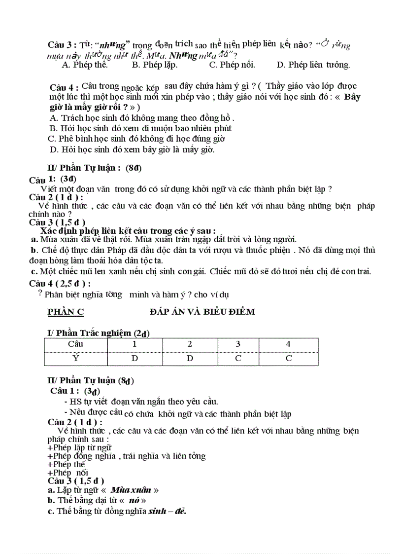 image for page Kiem tra tieng viet 9 co ma tran de