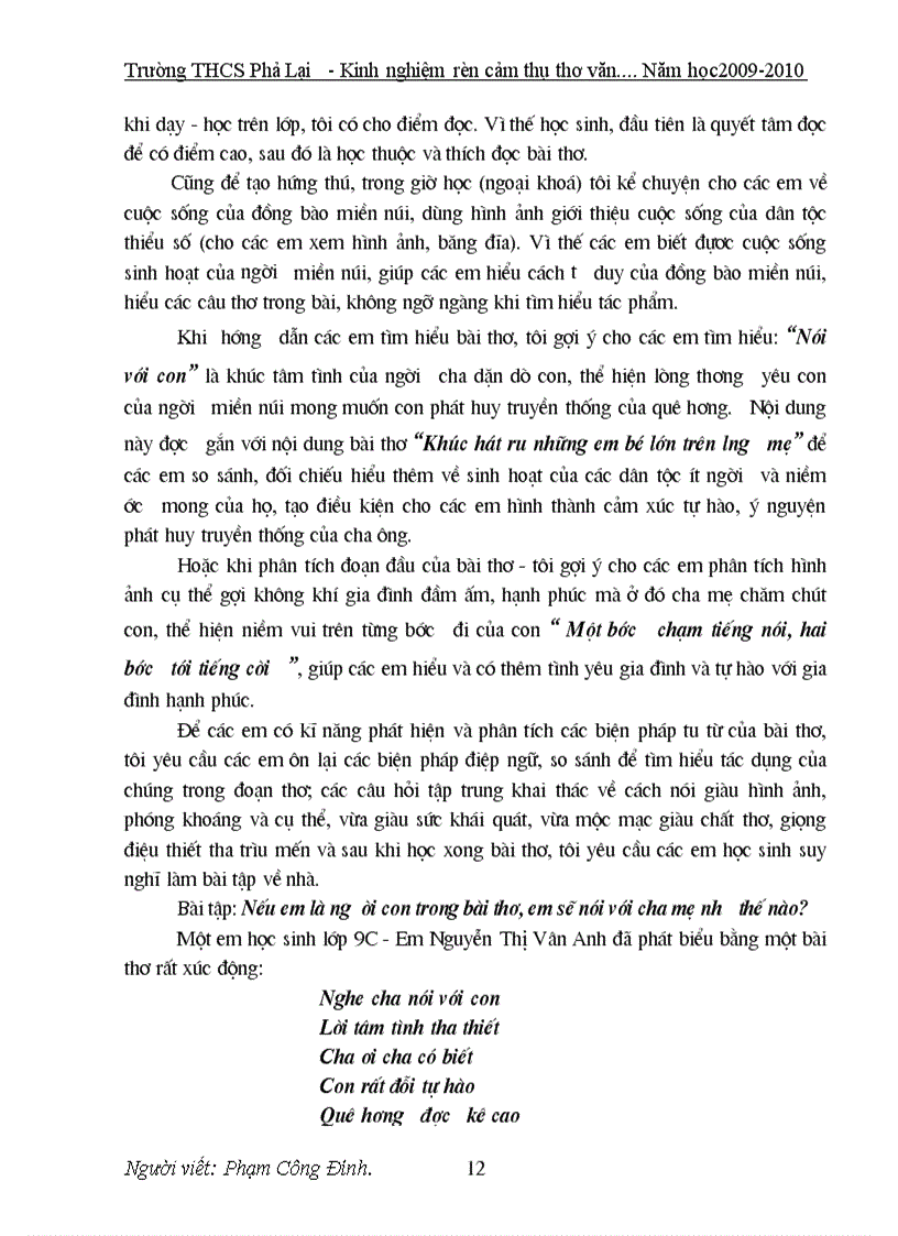 image for page Kinh nghiệm rèn kỹ năng học sinh Lớp 9