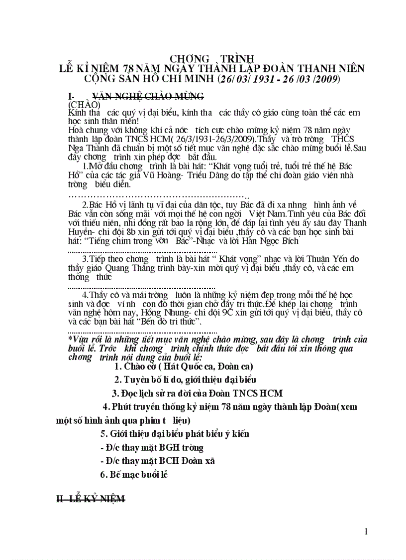 image for page Loi dan chuong trinh cho ngay 26 thng 3