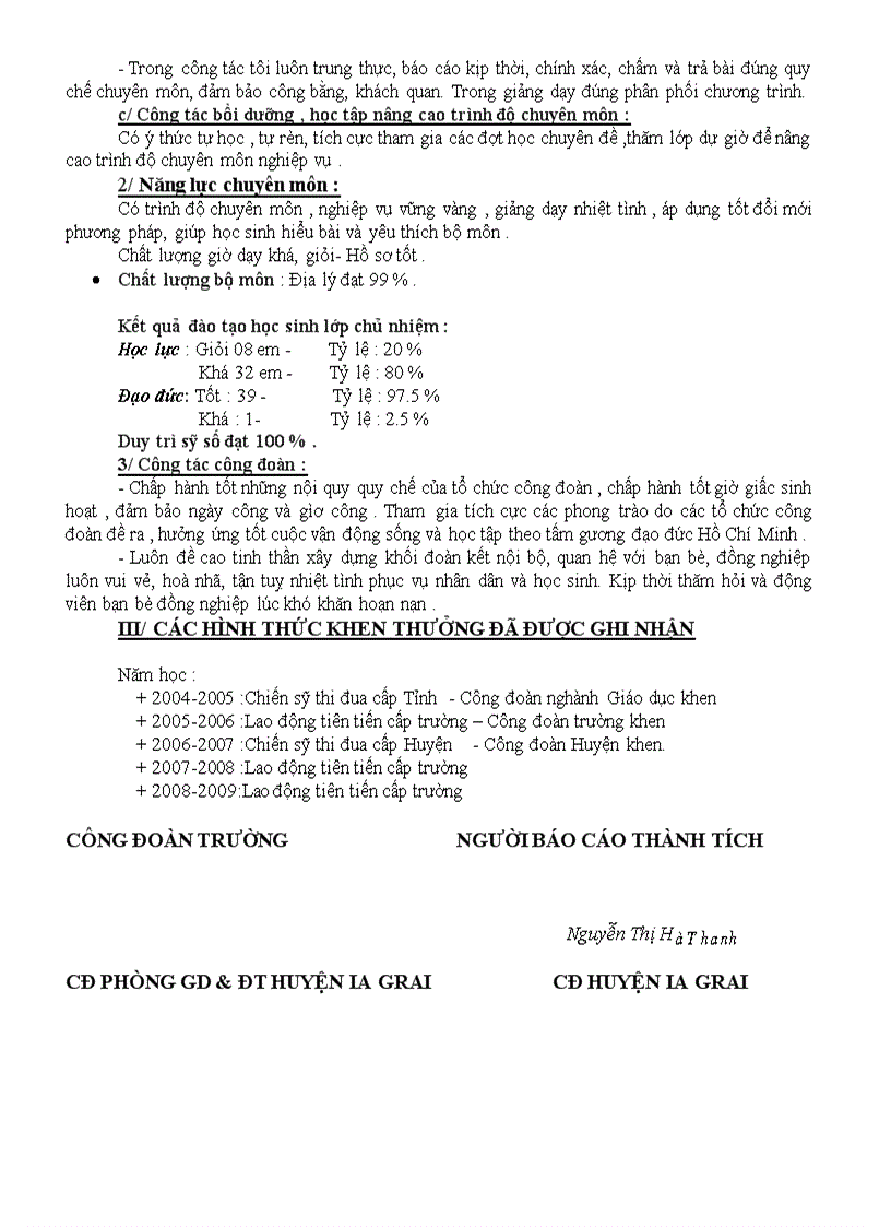 image for page Mẫu báo cáo thành tích cá nhân