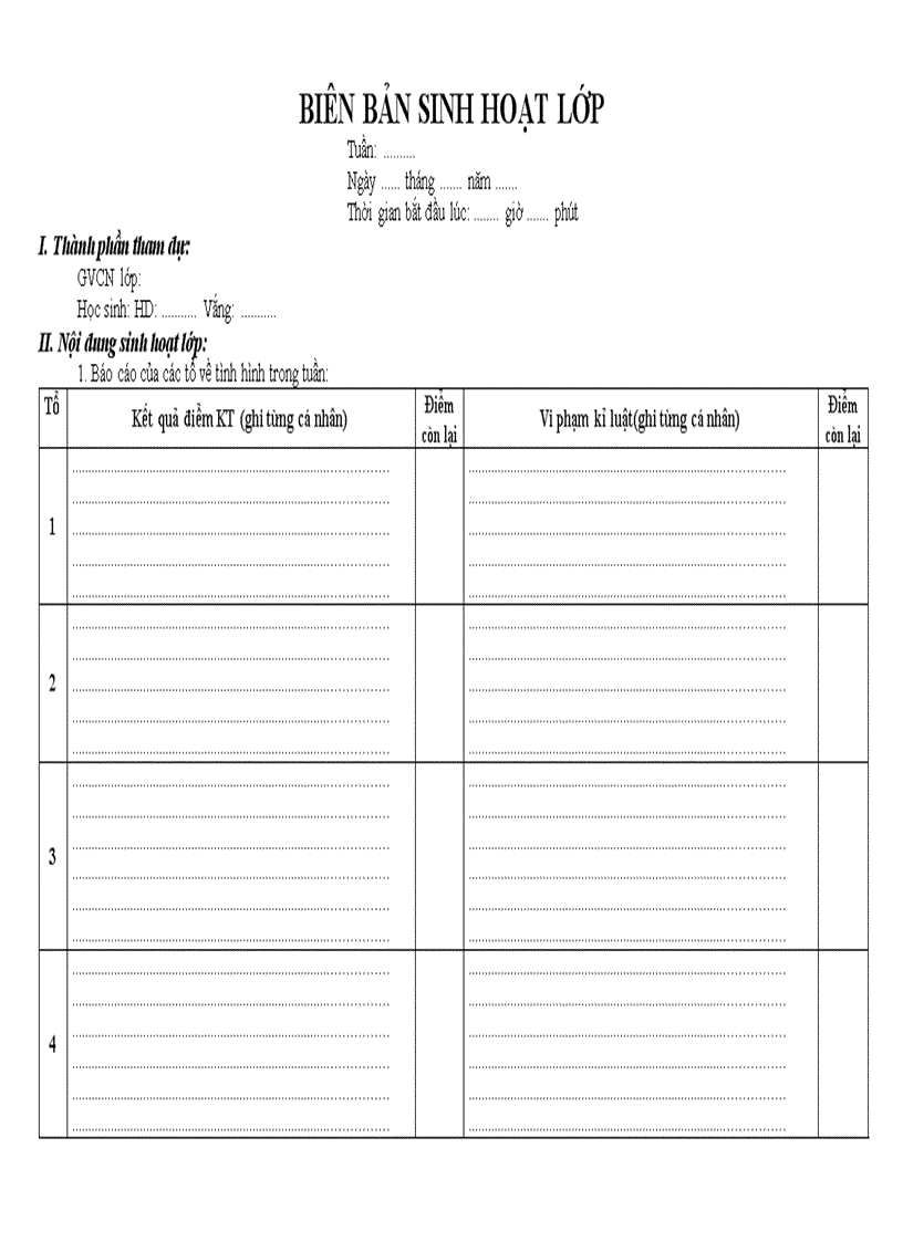 image for page Mẫu biên bản sinh hoạt lớp tiết SHCN