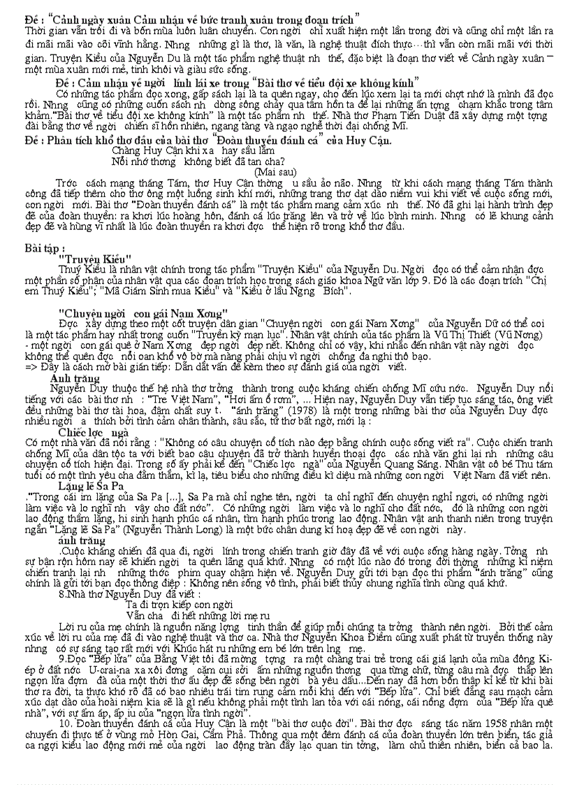 image for page Mo bai tat ca cac van ban Ngu van 9