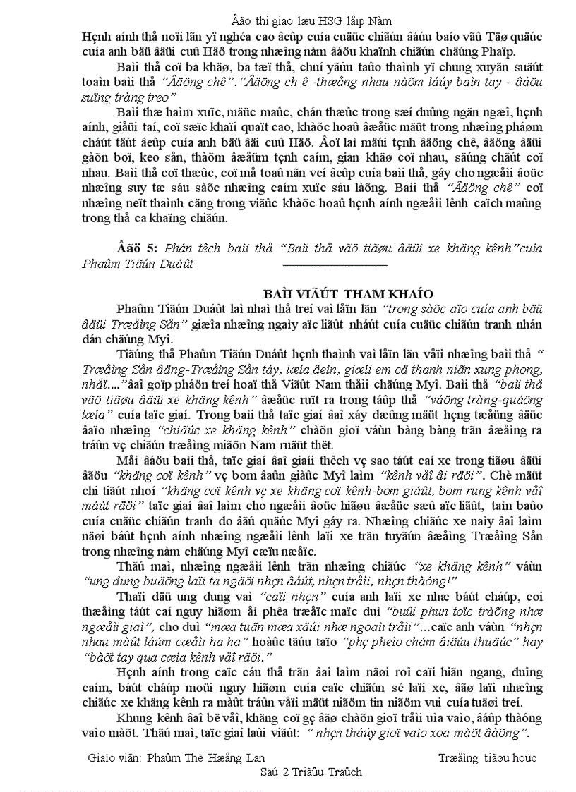 image for page Một số bài văn hay của hs lớp 9