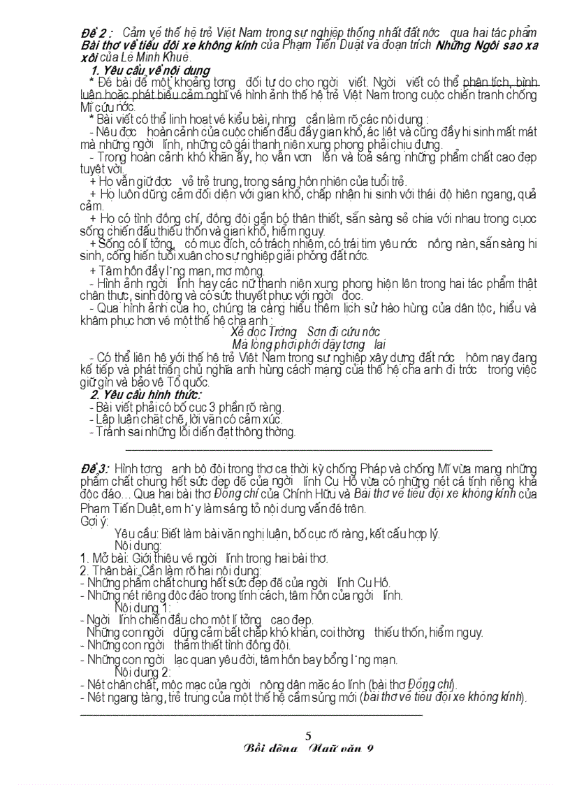 image for page Mốt số đê luyện thi vào lớp 10 môn Ngữ văn