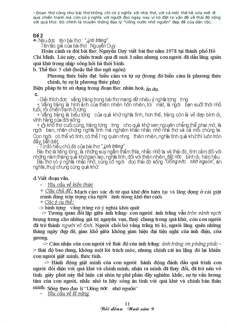 image for page Mốt số đê luyện thi vào lớp 10 môn Ngữ văn