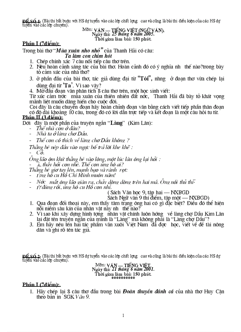 image for page Một số đề thi vào lớp 10 chuyên hà nội có đáp án