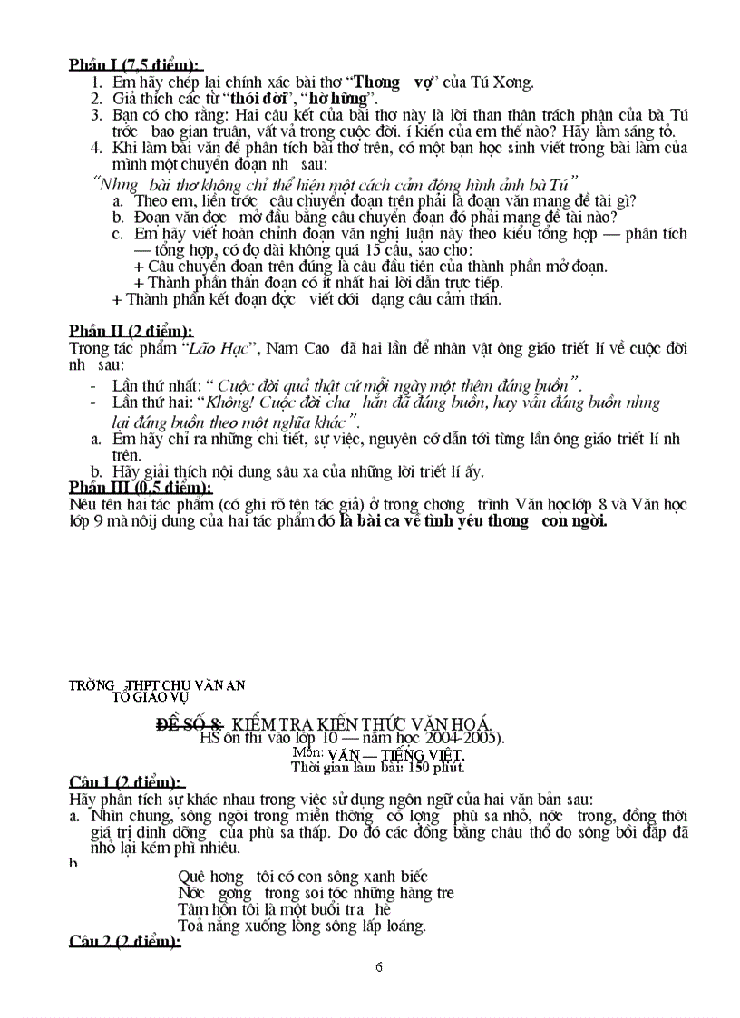 image for page Một số đề thi vào lớp 10 chuyên hà nội có đáp án