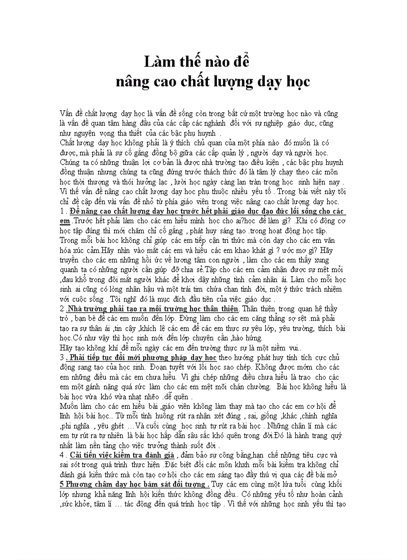 image for page Nâng cao chất lượng dạy học