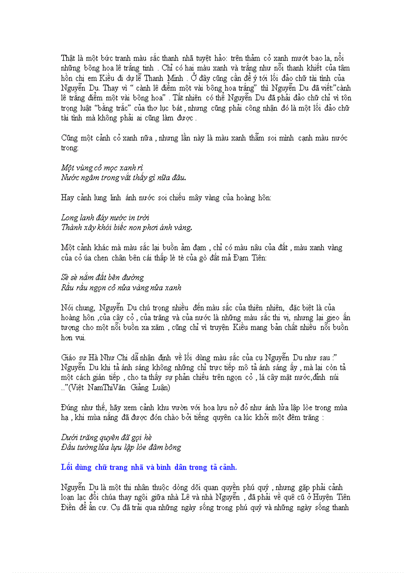 image for page Nghệ thuật tả cảnh của nguyễn du