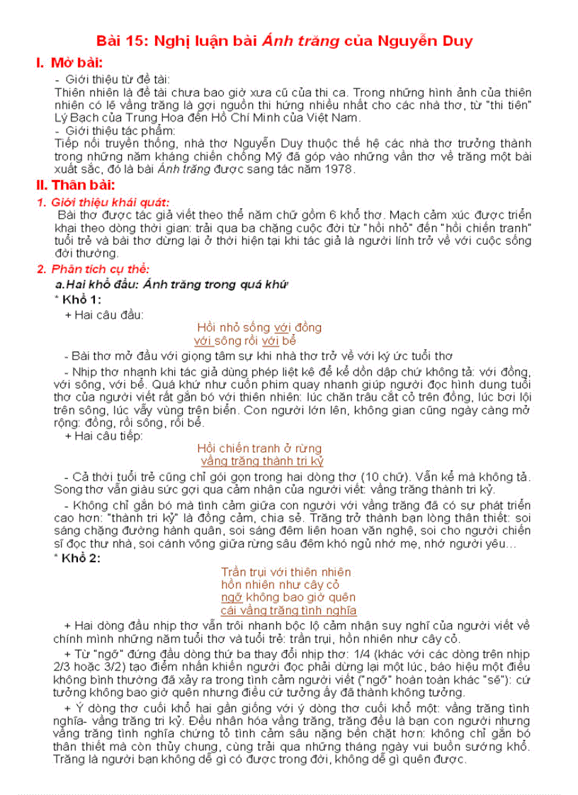 image for page Nghị luận 2 bài thơ Ánh trăng và Bếp lửa