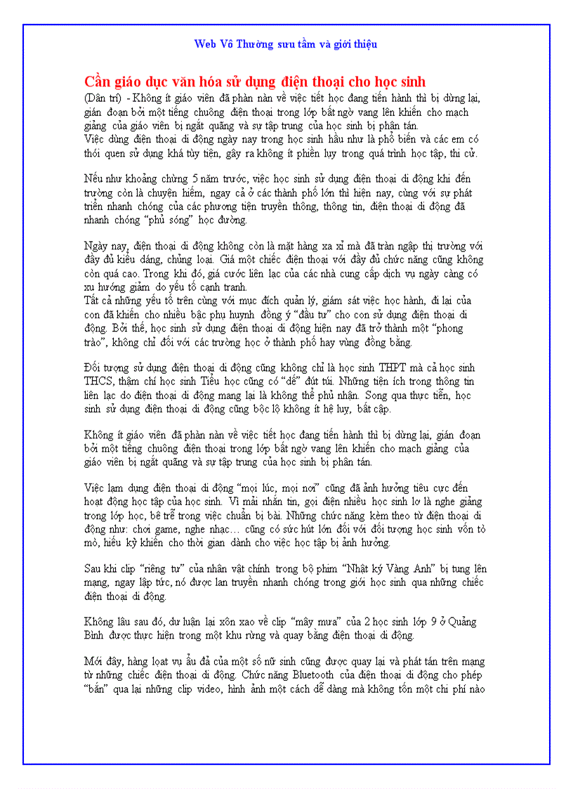 image for page Nghị luận sử dụng điện thoại di động trong giờ hoc