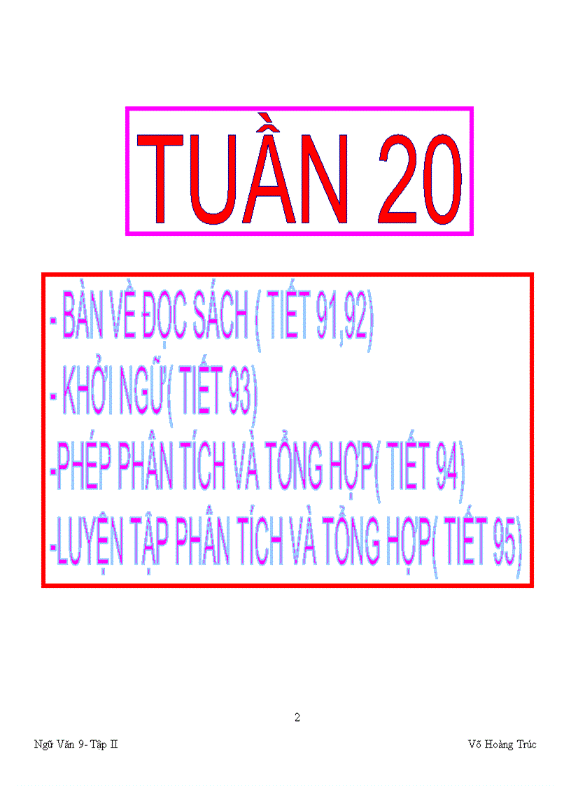 Ngữ văn 9 t 20 29 3 cột rất khoa học