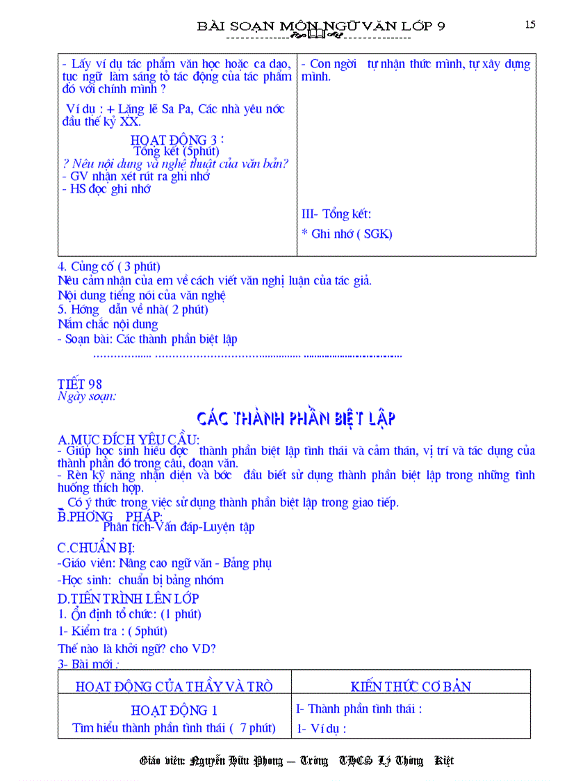 image for page Ngữ Văn 9 Kỳ II phong