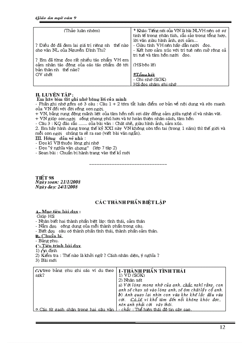 image for page Ngữ văn lớp 9 học kỳ II