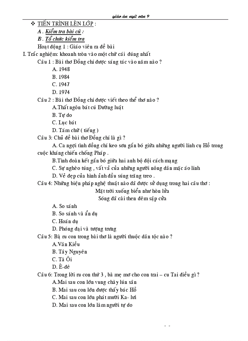 image for page Ngữ văn 9 HKII 1