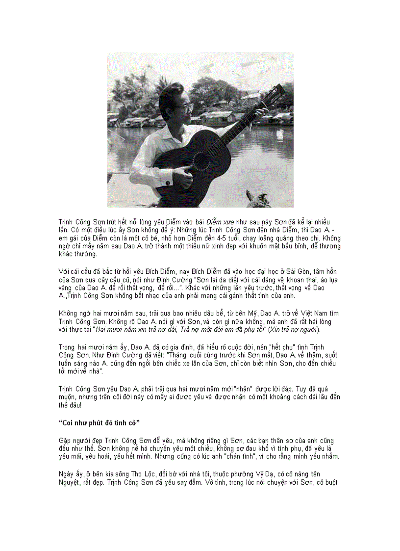 image for page Nhạc Sĩ Trịnh Công Sơn TY và cuộc sống