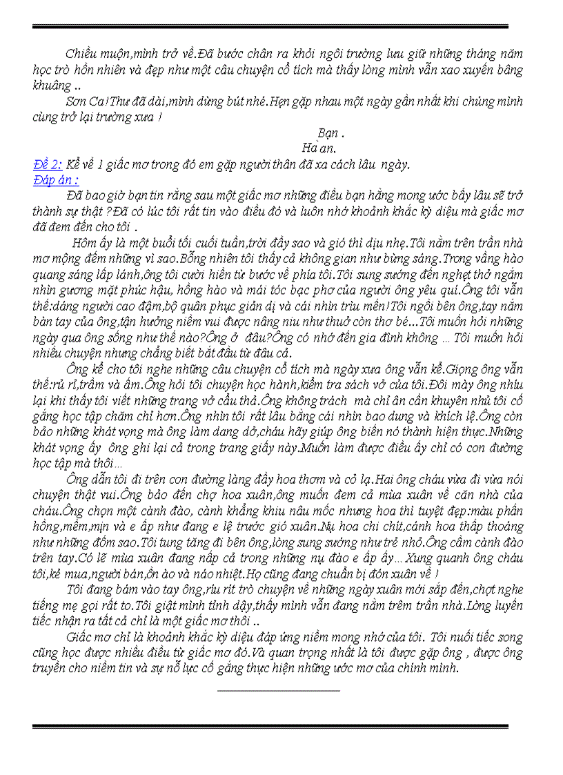 Những bài văn để tham khảo