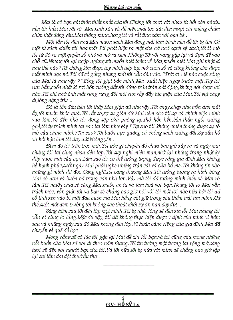 Những bài văn mẫu