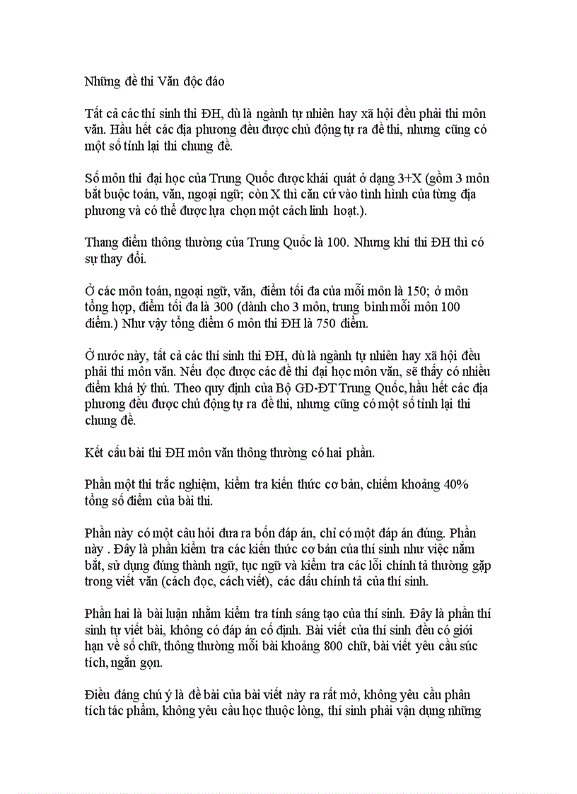 image for page Những đề thi Văn độc đáo