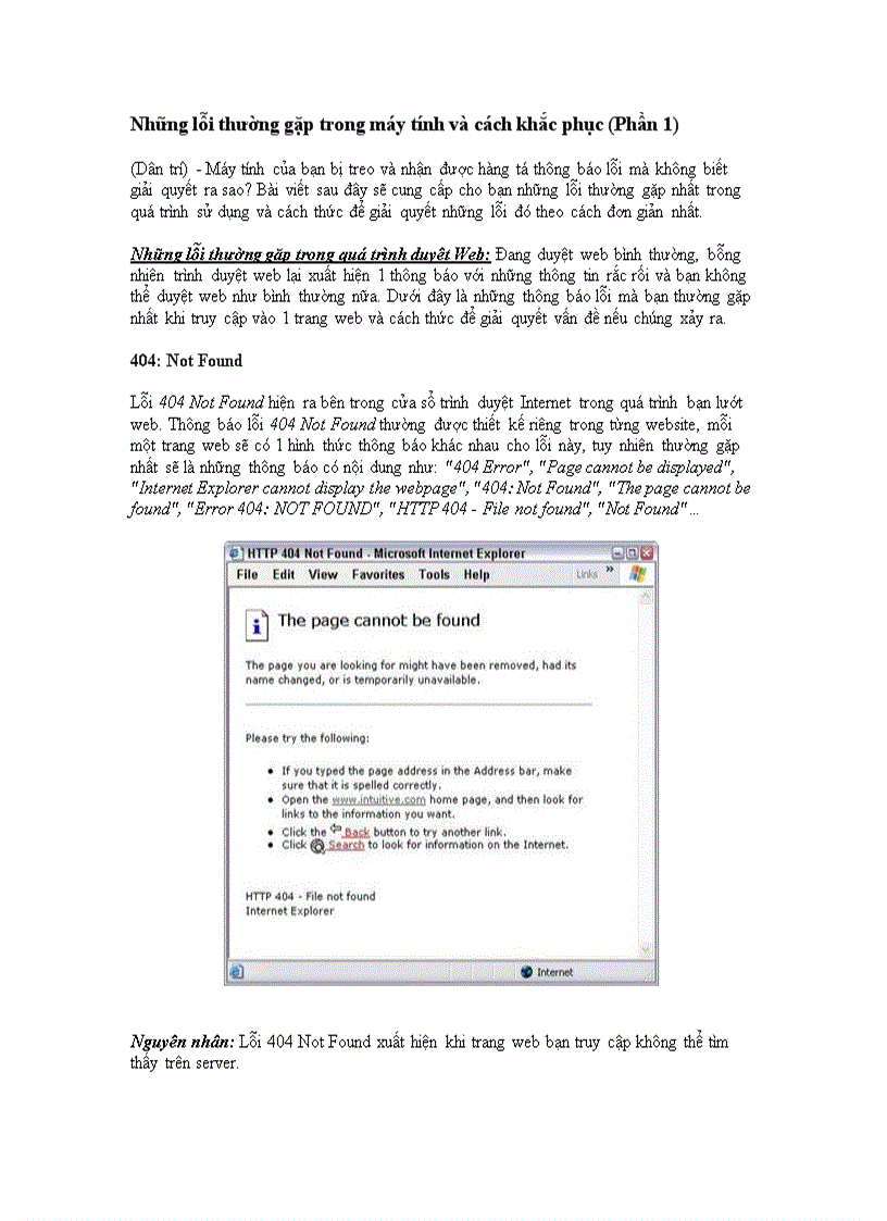 image for page Những lỗi thường gặp trong máy tính và cách khắc phụ1