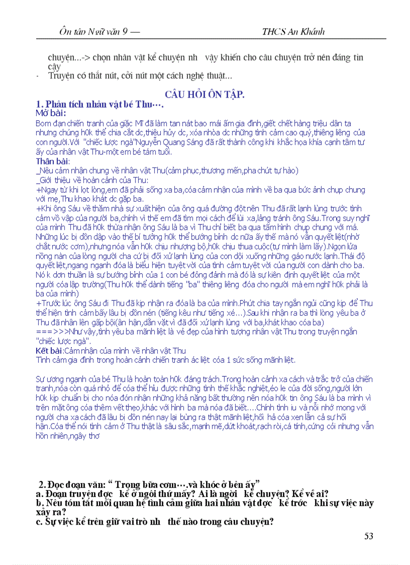 image for page Ôn tập Ngữ văn 9 học kỳ I