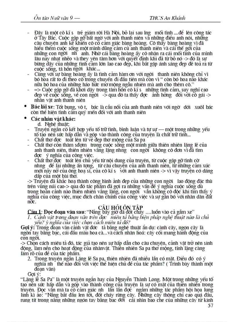 image for page Ôn tập Ngữ văn 9 học kỳ I