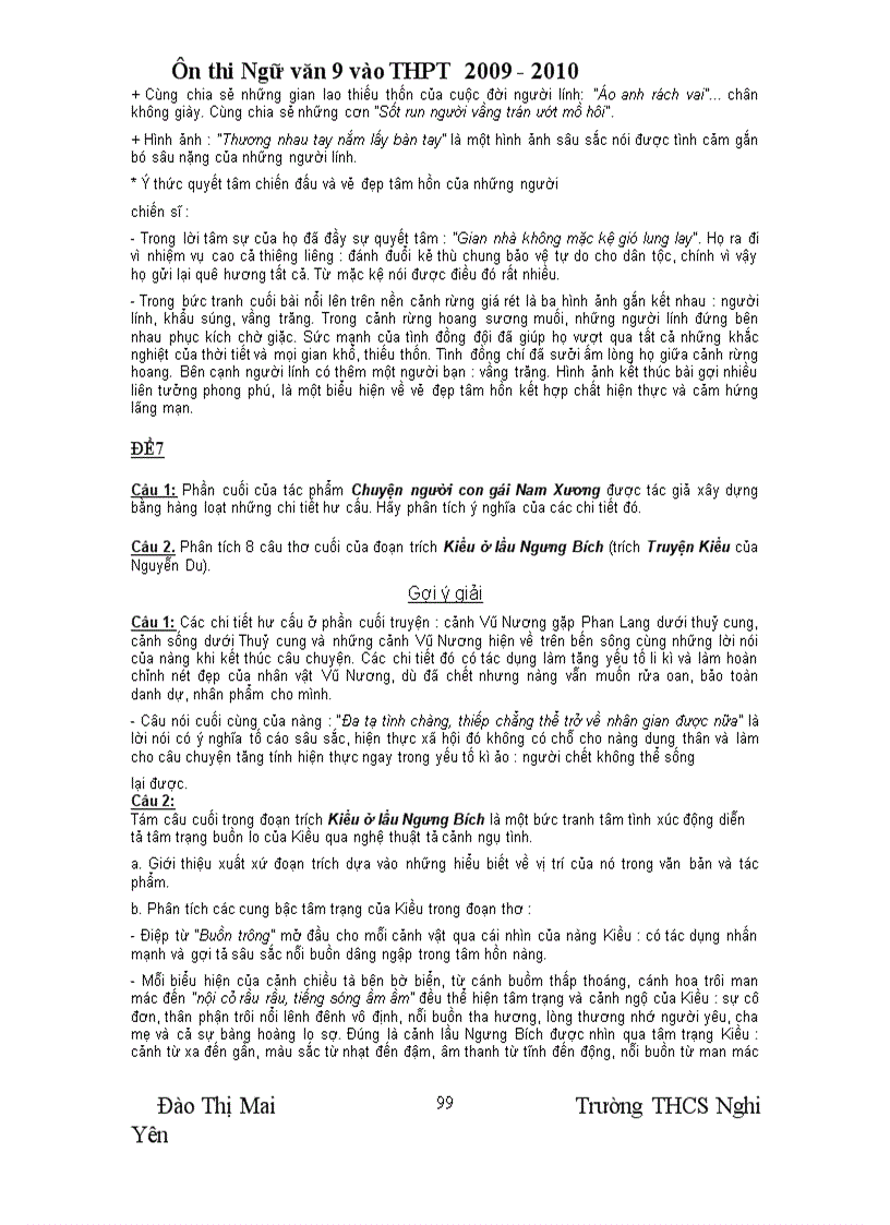 image for page Ôn thi Ngữ văn 9 năm học 2009 2010