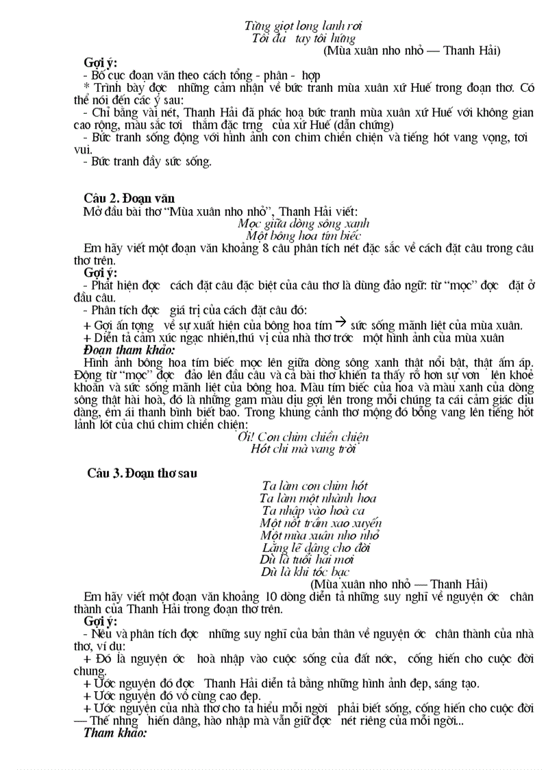 image for page Ôn thi vào 10 thơ hiện đại