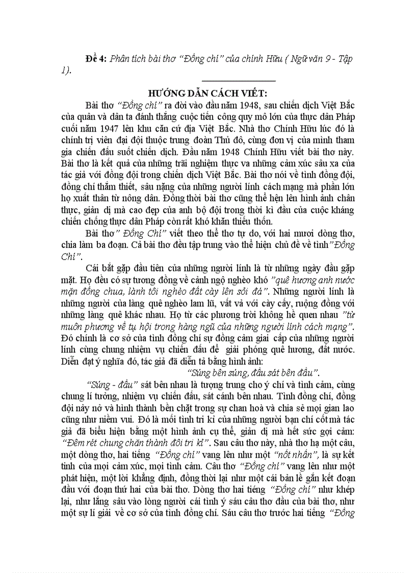 image for page Phân tích Bài thơ Đồng Chí