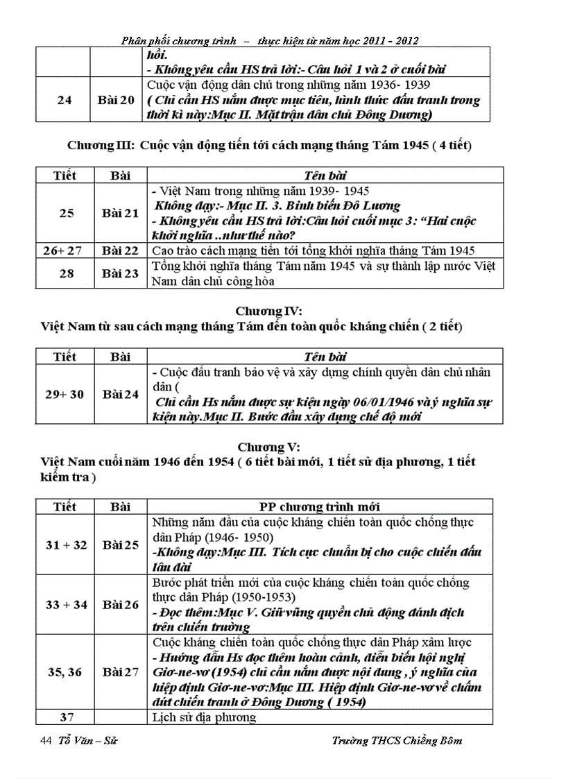 image for page Ppct môn ngữ văn gdcd lịch sử thcs năm hoc 2011 2012