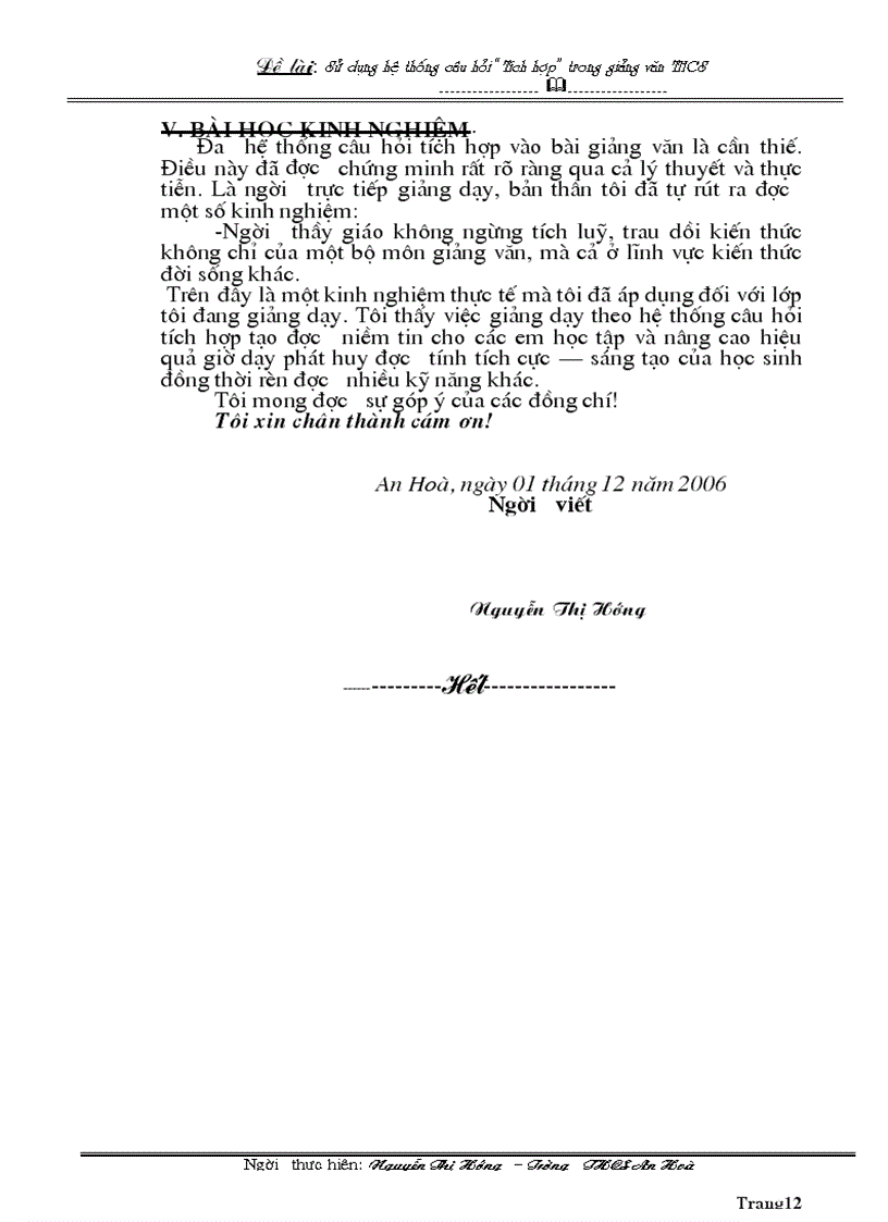 image for page Sáng kiến kinh nghiệm Ngữ Văn 9 Hải Phòng