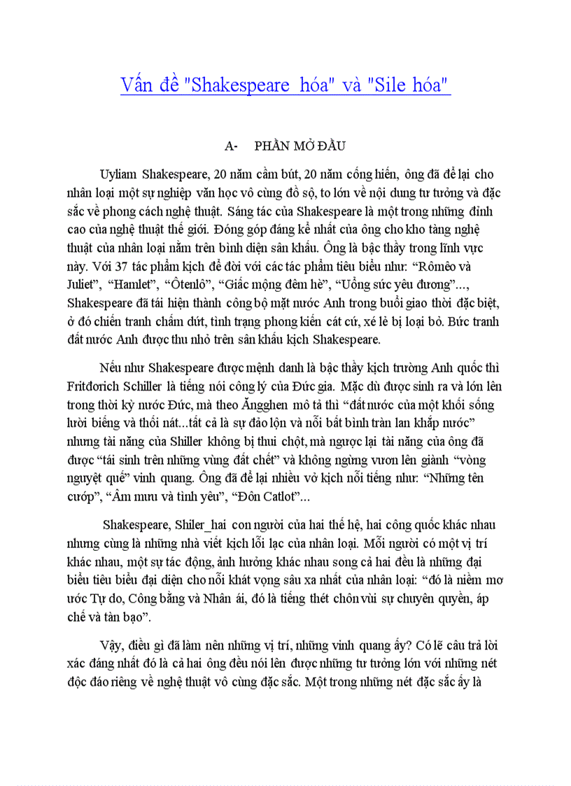 image for page Shakespeare hóa và Sile hóa