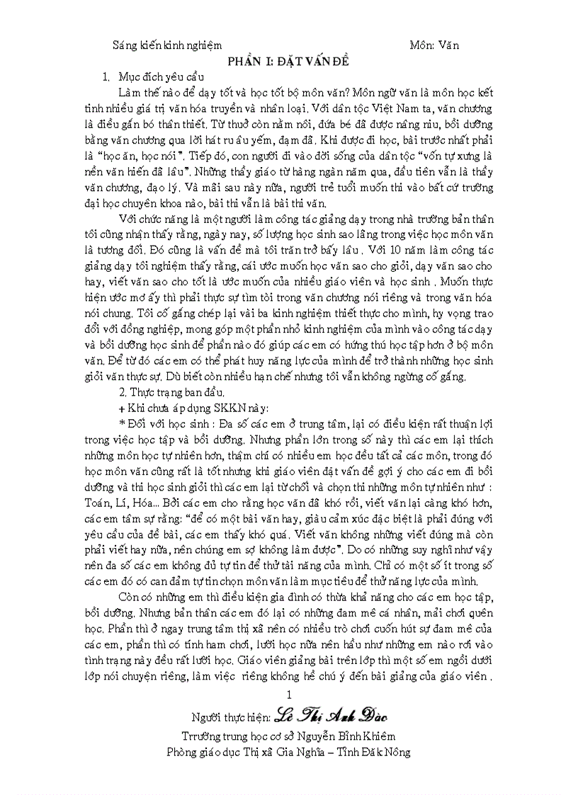 image for page SKKN về việc dạy tốt và học tốt môn ngữ văn