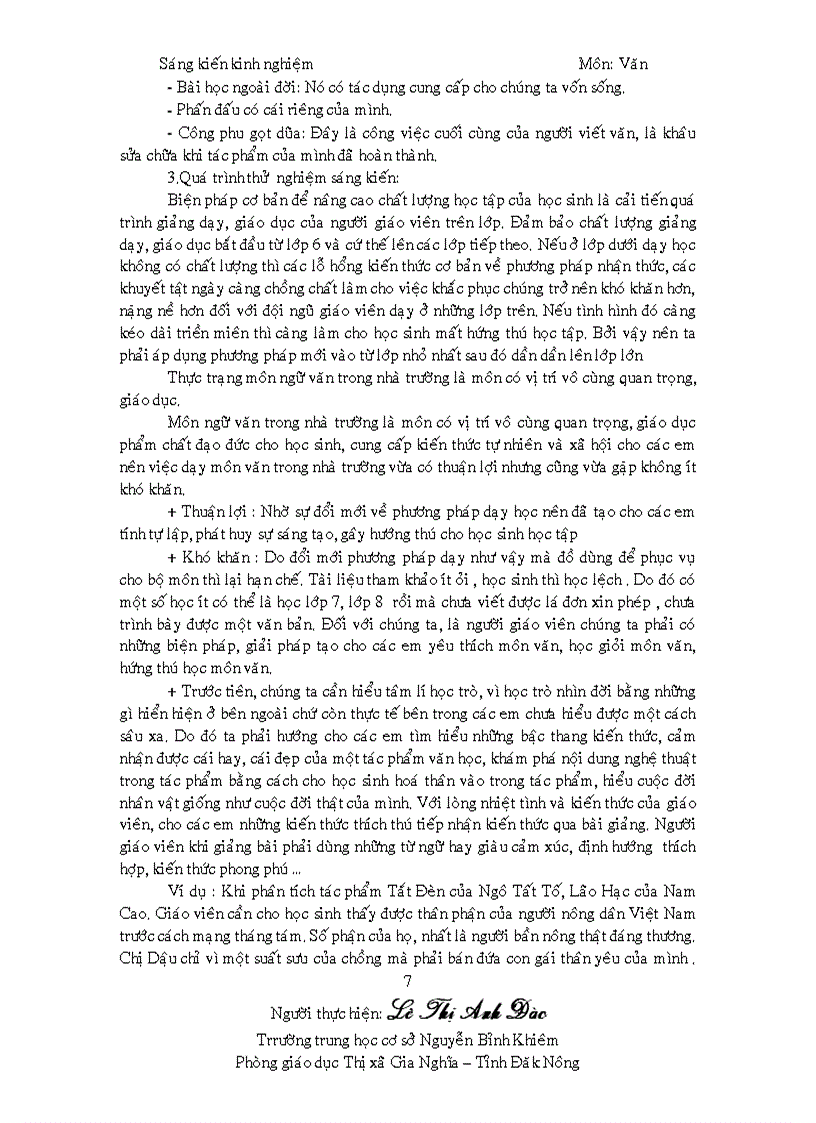 image for page SKKN về việc dạy tốt và học tốt môn ngữ văn