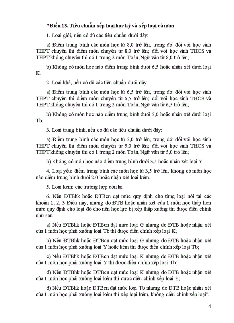 image for page Sua doi bo sung mot so dieu cua Quy che danh gia xep loai hoc sinh